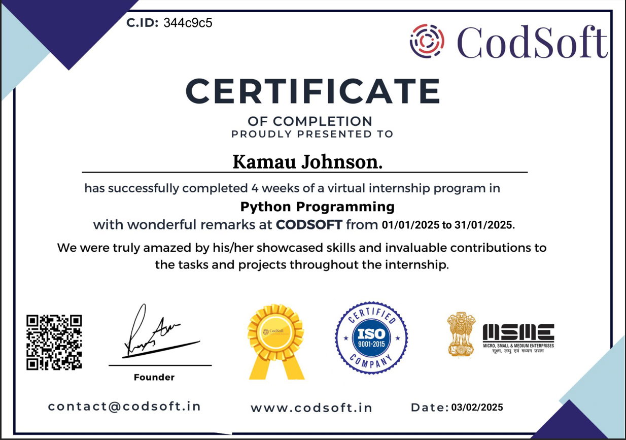 Python Developer Intern